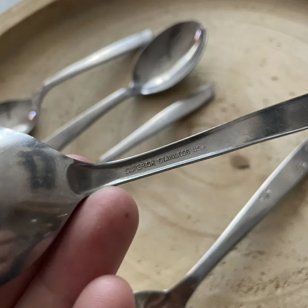 Superior Stainless GALAXY Flatware Silverware Spoons Lot Of 5 Vintage